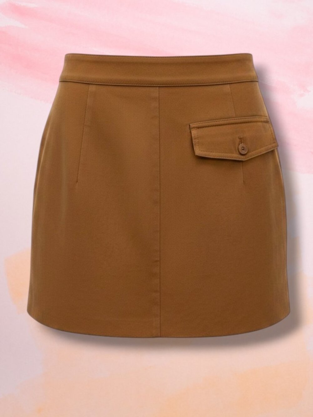 Helmut Lang SW-SK0310 Cotton Linen Utility Mini Skirt Brown 4